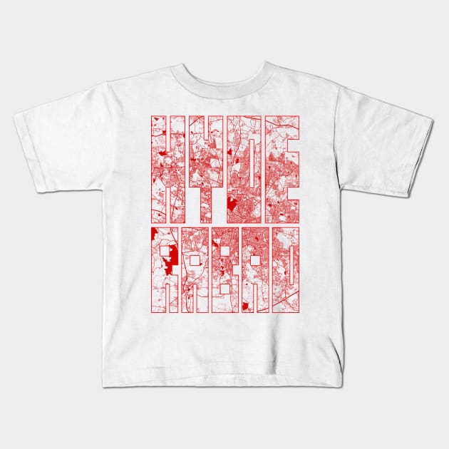 Hyderabad, India City Map Typography - Oriental Kids T-Shirt by deMAP Studio